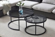 Журнальний столик FLORIDA C сіре скло/чорний (к-кт)