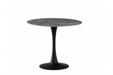 Стіл обідній Опал (чорний/кераміка сірий) Д 80 см 