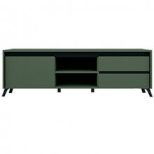 Тумба RTV 1K2So Лаундж / Lounge Зелений Димчастий + Чорний - ВМК (БРВ)