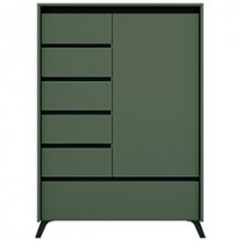 Комод REG 1D5S1K Лаундж / Lounge Зелений Димчастий + Чорний - ВМК (БРВ)