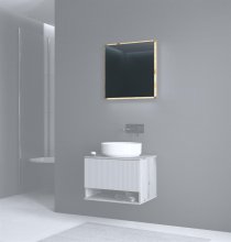 AVIOLA Дзеркало для ванної +LED дуб
розмір 60/60/3,6 cm