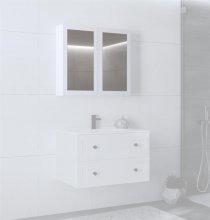 TORETO Шафка з дзеркалом SLU 80 колір білий МДФ
розмір  80/15/70 cm