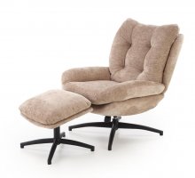 PESTO Крісло з пуфом , з функцією колиски, тканина  колір бежевий
розмір 76/92/96/48 cm