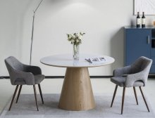 Стіл обідній Angel Ceramic 120 Signal білий глянець/дуб