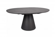 Стіл обідній розкладний Angel II 120(160) Signal сірий мармур/чорний мат