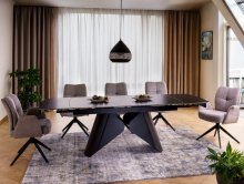 Стіл обідній розсувний Armando 160 Signal чорний мармур/чорний мат