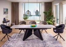 Стіл обідній розсувний Armando 160 Signal былий мармур/чорний мат