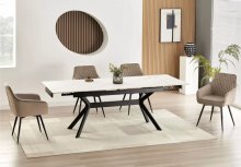 Cтіл обідній розкладний Imperia 160 Signal білий мармур/чорний мат IMPERIABC160