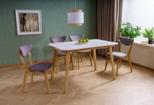 Стіл обідній Marcus Signal білий мармур/дуб MARCUSBMAD120