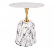Стіл журнальний Fama Signal білий мармур/золотий
розмір 50х59 см
