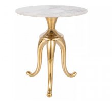 Стіл журнальний Snake Signal білий мармур глянець/золотий
розмір 48х55 см