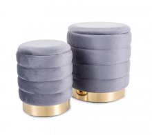 Пуф Britta Velvet Signal сірий/золотий
