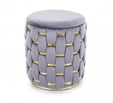 Пуф Tiara Velvet Signal сірий/золотий