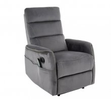 Крісло-реклайнер із функцією масажу Solon M Velvet Signal сірий SOLONMBRCSZ18