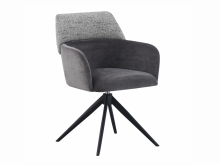 Стілець поворотний R-165 попільний + чорний