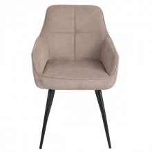 Стілець кухонний DAVID Чорний каркас / Темний Беж тканина