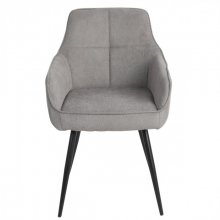 Стілець кухонний DAVID Чорний каркас / Сірий тканина