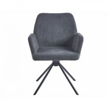 Стілець з обертом 180° DEMI Чорний каркас / Темно-сіра тканина