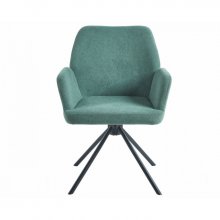 Стілець з обертом 180° DEMI Чорний каркас / Ментолова тканина