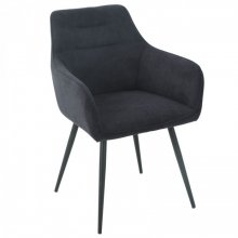 Стілець кухонний ERNEST Чорний каркас / Сіра тканина