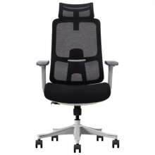 Крісло офісне LESTER чорна тканина/сірий каркас