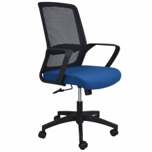 Крісло комп'ютерне поворотне IRON чорне/синє/чорний каркас