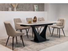 Керамічний стіл Еліо TML-990 крема делікато + чорний