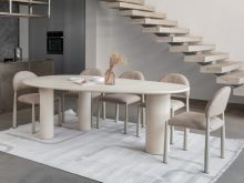 Стіл МДФ з матовим мікроцементним покриттям Бастіано TM-225 бетон