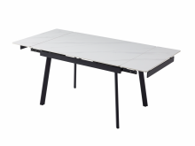 Керамічний стіл TM-98-1 білий мармур + чорний