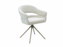 Стул поворотный R-180 бежевый лён + капучино