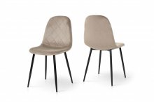 Стілець Ембер-L, чорний/ велюр бежевий