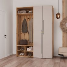 Прихожая Спейс1 160х57х220 Свит Мебель ( Серая мышка, Кашемир, Нимфеа альба, Графит, Дуб аппалачи) 