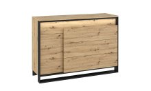 Комод 4Ш1Д Квант дуб артизан/чорний з підсвіткою