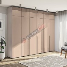 Шафа на всю стіну Флекс 2,4 м з фарбованого МДФ Капучино в коридор
Розміри:
Ширина - 2400 мм
Висота - 2070 мм (2500мм з антресолями)
Глибина - 570 мм
Матеріал корпуса - ДСП, по краю обклеєний крайкою ПВХ.
Матеріал фасада - фарбований МДФ 16 мм