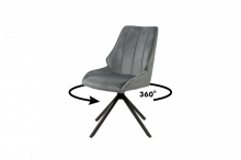 Стілець Спінер з поворотним механізмом (велюр сірий) 360 град