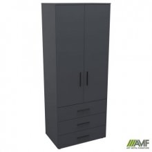 Шафа гардеробна City 2-х дверна 3 шухляди (760х500х1930Н) Антрацит Код товару: 221927