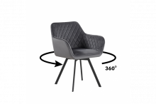 Крісло Імпульс з поворотний механізмом (Велюр темно-сірий)