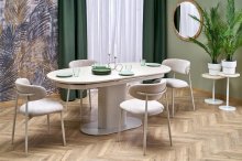 Стіл обідній розкладний FALONE HALMAR світлий травертін/кашемір