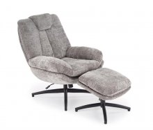 Крісло з підставкою для ніг HALMAR DECLAN сірий, тканина CREMONA 96