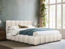 Ліжко HALMAR BRISA 160 з місцем для зберігання постільної білизни, біле