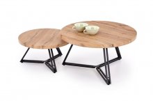 Комплект з 2 журнальних столиків HALMAR ANGER дуб золотистий