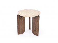 Журнальний столик HALMAR MAMBO S травертин/горіх 50см