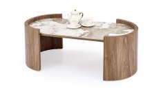 Журнальний столик HALMAR NICOSIA бежевий мармур/горіх 121х61см