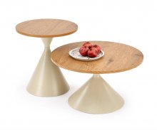 Комплект журнальних столиків HALMAR PILAR дуб/кашемір d70/d50