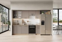 Кухонний гарнітур HALMAR ALICANTE 240см, корпус: дуб кремона, фасади: бежевий