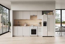 Кухонний гарнітур HALMAR BARCELONA 240см корпус: кашемір, фасади: кашемір