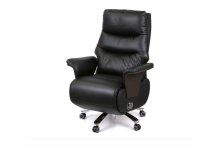 Крісло АКЛАС Отаман з електроприводом (Шкіра LC-A Black/PU Black) Код 00174391
