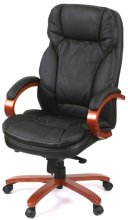 Крісло АКЛАС Тіроль EX GB-236WW (Шкіра LC-A Black/PU Black) Код: 00163342