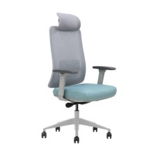 Крісло офісне TERRY сіре/зелена тканина/сірий каркас