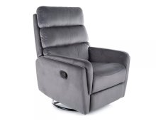 Крісло-реклайнер розкладне ARGOS VELVET сіре BL.14 ARGOSVSZ